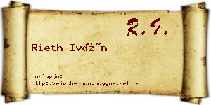Rieth Iván névjegykártya
