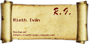 Rieth Iván névjegykártya